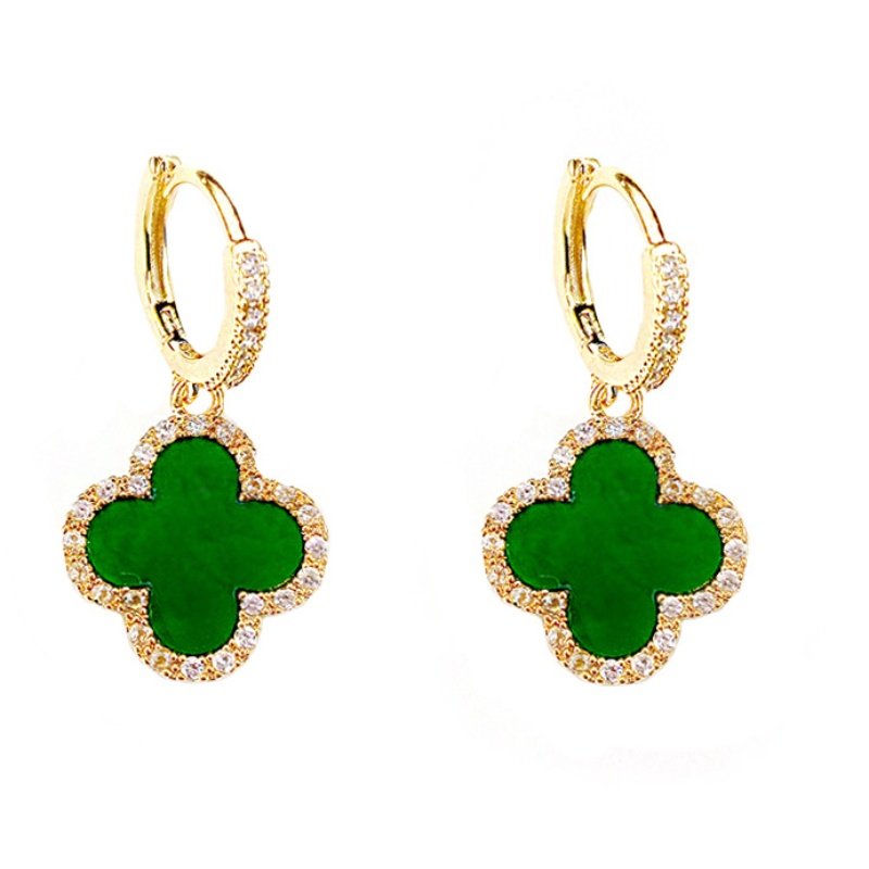 Zahra earrings green:gold.