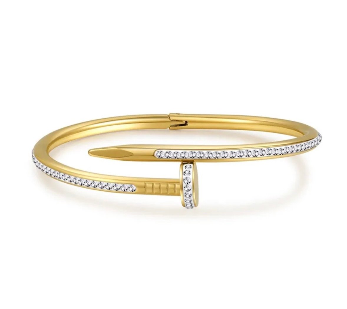Diamond spike bracelet gold