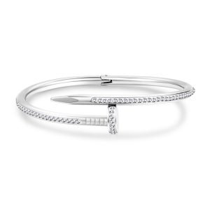 Diamond spike bracelet silver