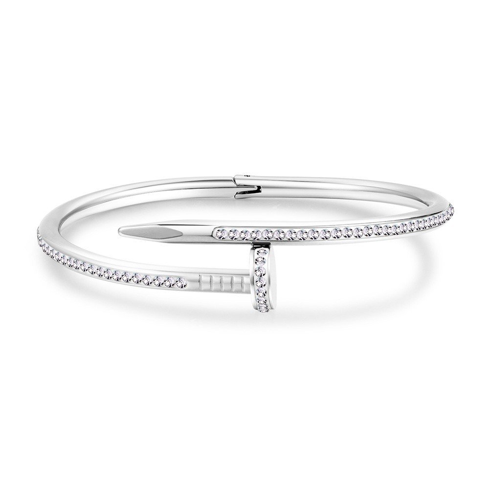 Diamond spike bracelet silver