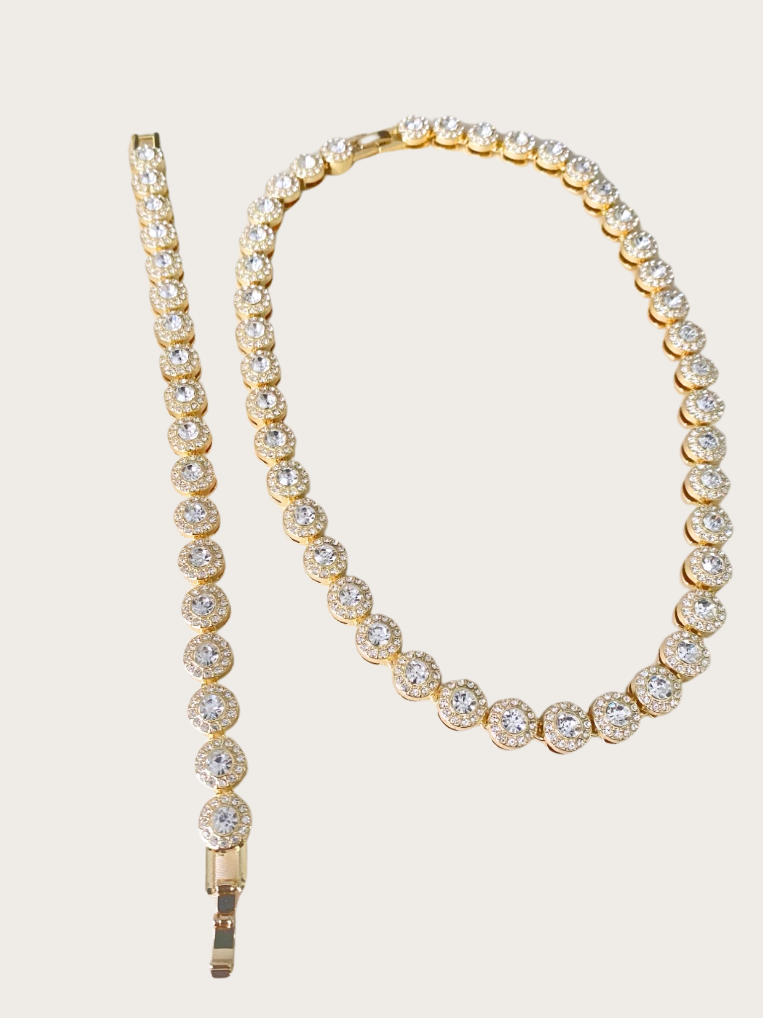Shams Set Gold Gold set with crystals, 45 cm, paired with a 20 cm bracelet