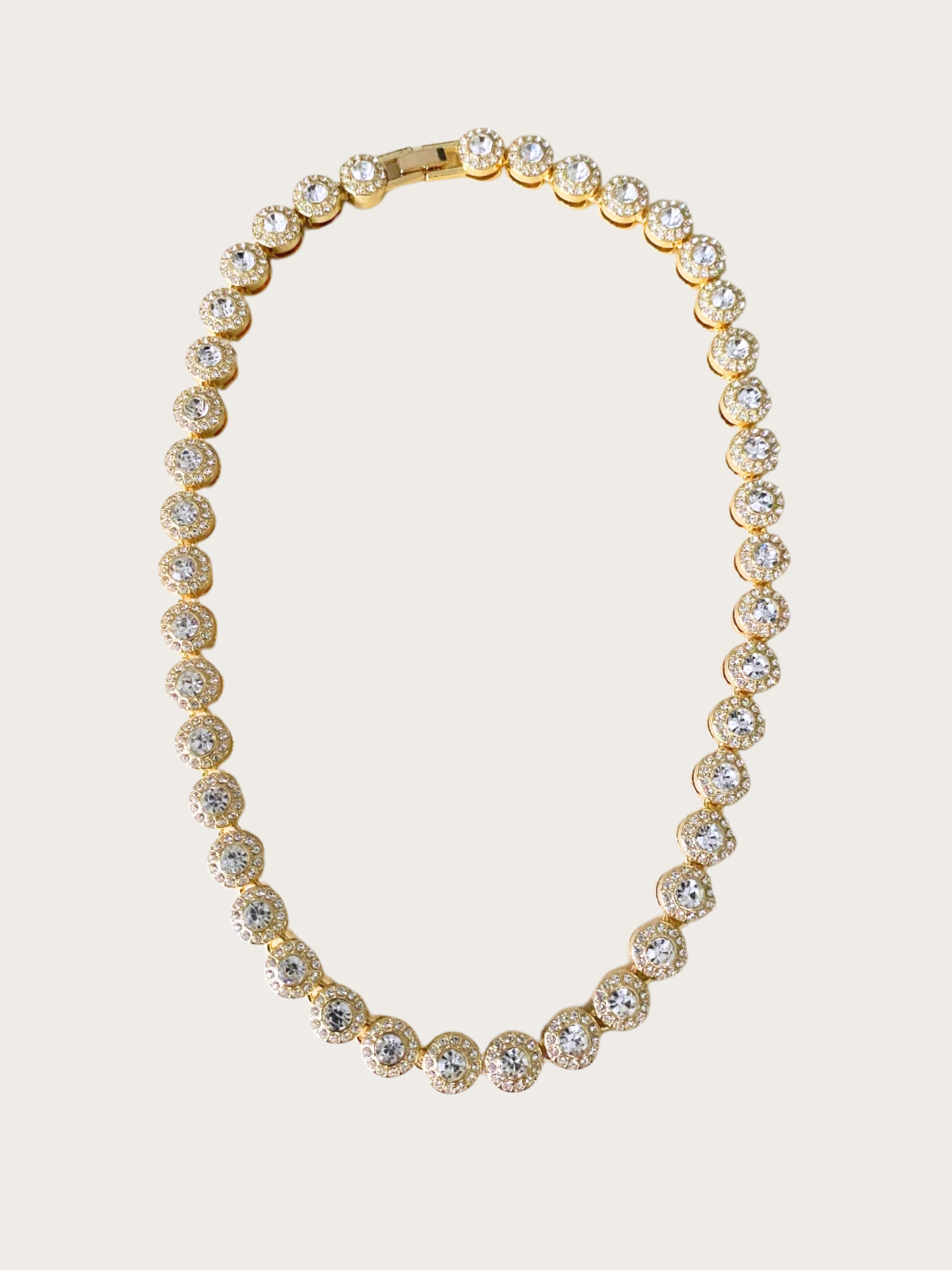 Shams necklace gold Gold necklace with crystals, 45 cm.