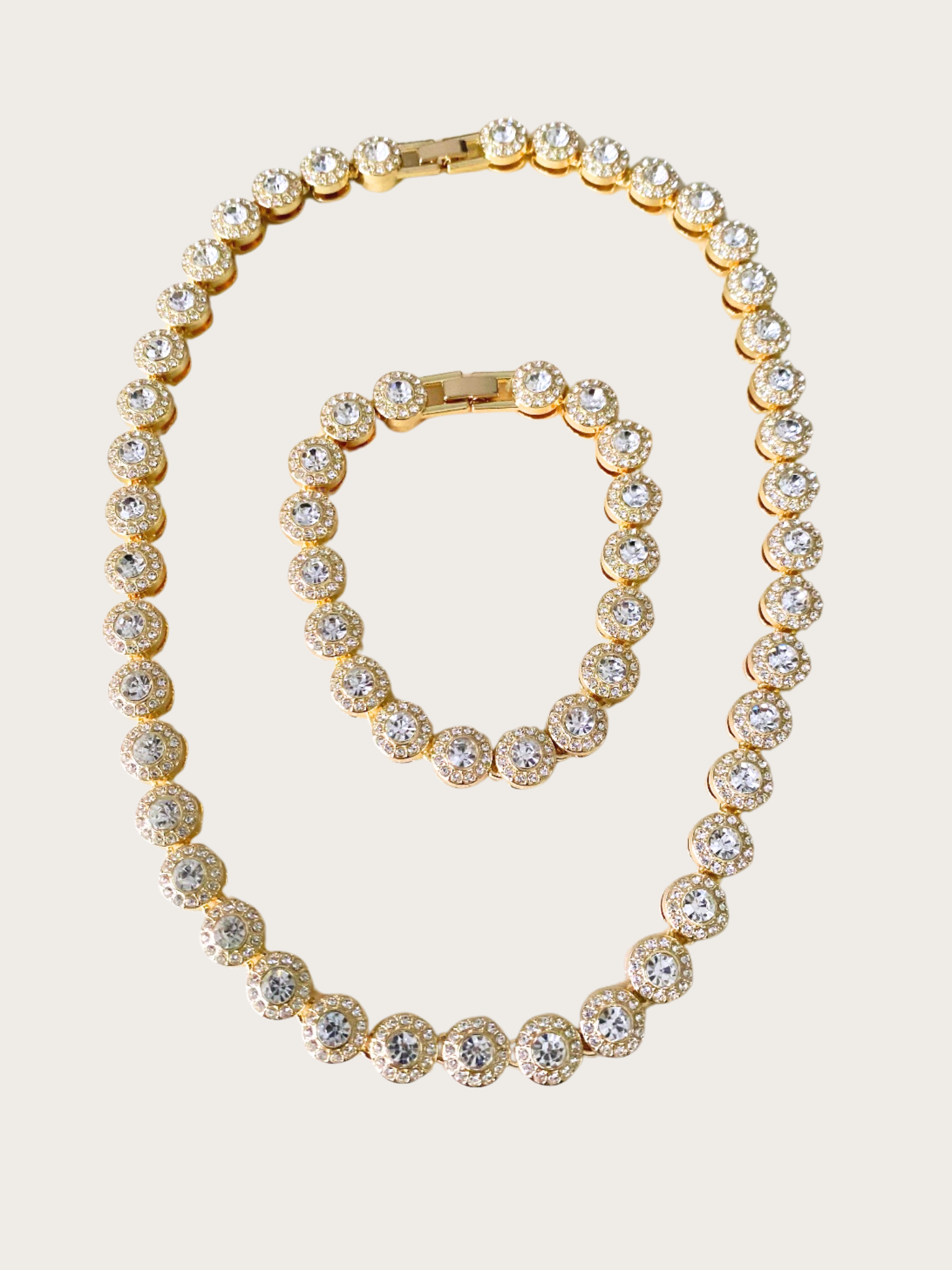 Shams set gold Gold set with crystals, 45 cm, paired with a 20 cm bracelet